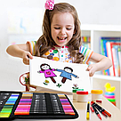 Маркери 48шт з сумкою, Color pencil + Подарунок Навушники бездротові Cat VZV-23M / Набір маркерів для малювання, фото 5