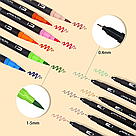 Акварельні маркери двосторонні 48шт із сумкою, Color pencil / Набір маркерів для малювання / Скетч маркери, фото 8