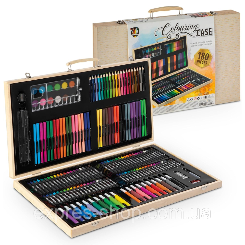 Художній набір для малювання на 180 предметів, у валізці / Дитячий набір для творчості, фото 1