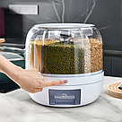 Круглий диспенсер для сипучих продуктів + Подарунок Кухонні ваги SF 400 / Настільний органайзер на 6 секцій, фото 6