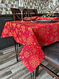Скатертина водовідштовхувальна новорічна, Турецька, WATER PROFF (Під замовлення, або стандартний розмір), фото 9