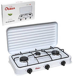 Настільна газова плита на 3 конфорки / Туристична плита газова / Портативна газова плита