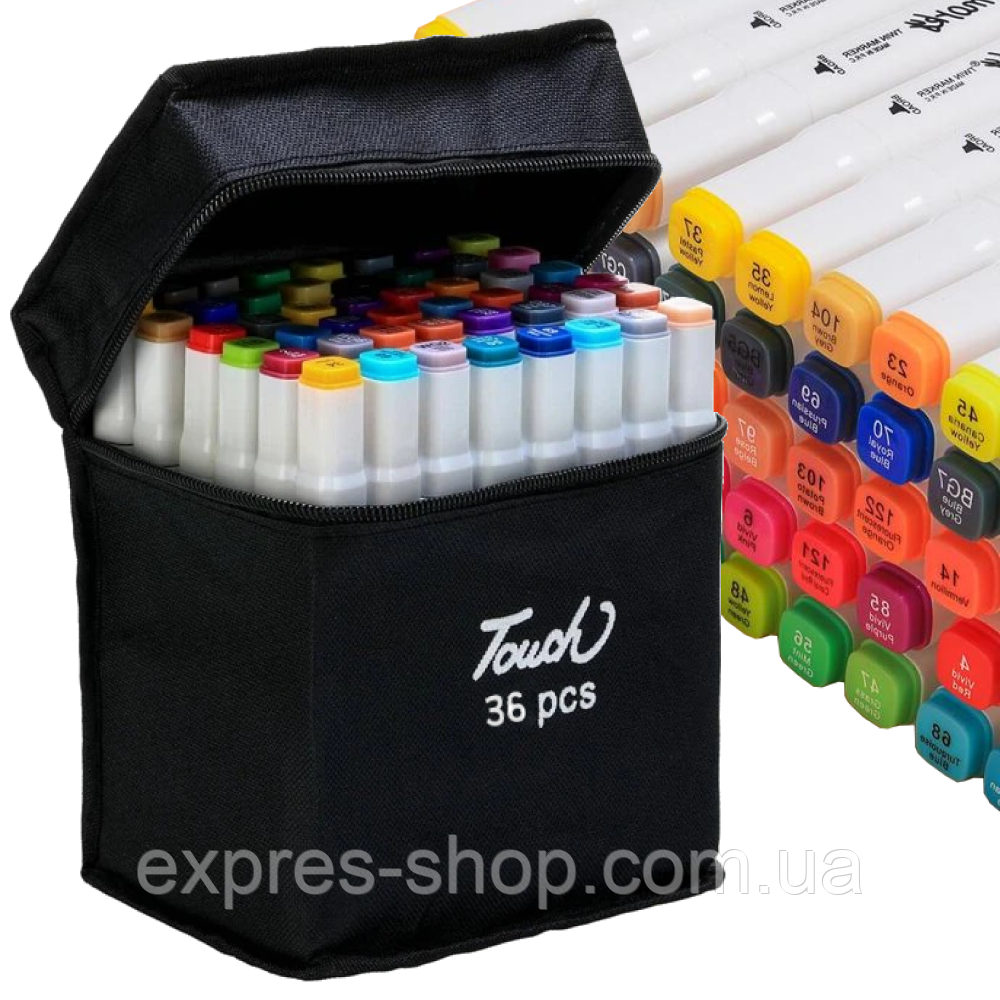 Набір двосторонніх маркерів для скетчингу 36 шт SKETCH MARKER ART-0001 / Скетч маркери для малювання, фото 1