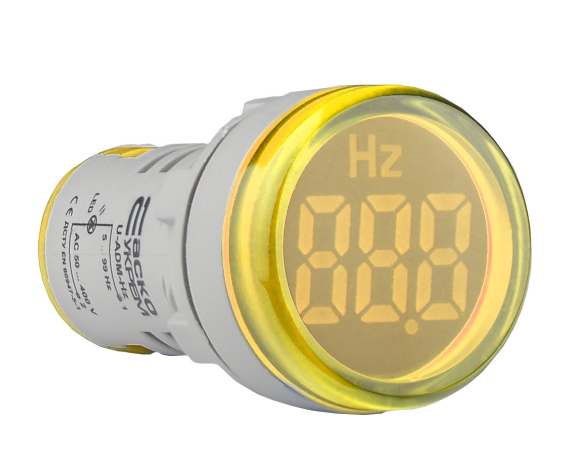 Світлосигнальна арматура з індикатором частоти серії U-ADM-Hz | 22 мм, кругла, жовта АСКО-УКРЕМ A0190010165