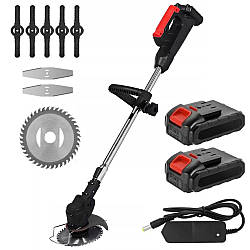 Газонокосарка з ножами + 2 акумулятори 48В, GZ-02 / Тример для трави / Косарка для трави / Електрокосарка