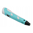 3D ручка принтер з дисплеєм та трафаретами + стрижні, DL93, Блакитна / 3д ручка для малювання / Ручка 3д дитяча, фото 6