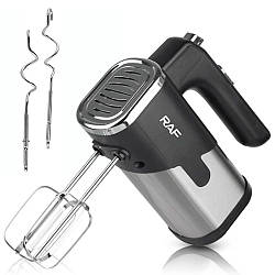 Міксер ручний RAF 6630, 300 Вт, 5 швидкостей / Кухонний міксер з насадками / Електричний міксер для кухні