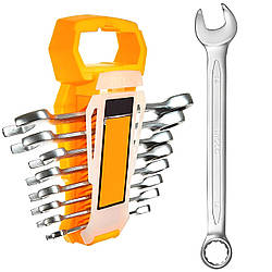 Набір гайкових ключів рожково-накидних 8 шт (8-19мм) / Універсальний набір комбінованих ключів