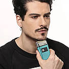Електробритва шейвер з USB і LED дисплеєм, VGR V-357, Бірюзова / Акумуляторна бритва / Тример для обличчя, фото 2