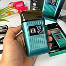 Електробритва шейвер з USB і LED дисплеєм, VGR V-357, Бірюзова / Акумуляторна бритва / Тример для обличчя, фото 6