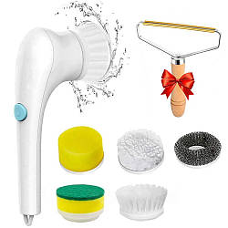 Щітка для прибирання Electric Cleaning Brush +  Щітка від ковтунців і шерсті / Електрощітка для прибирання