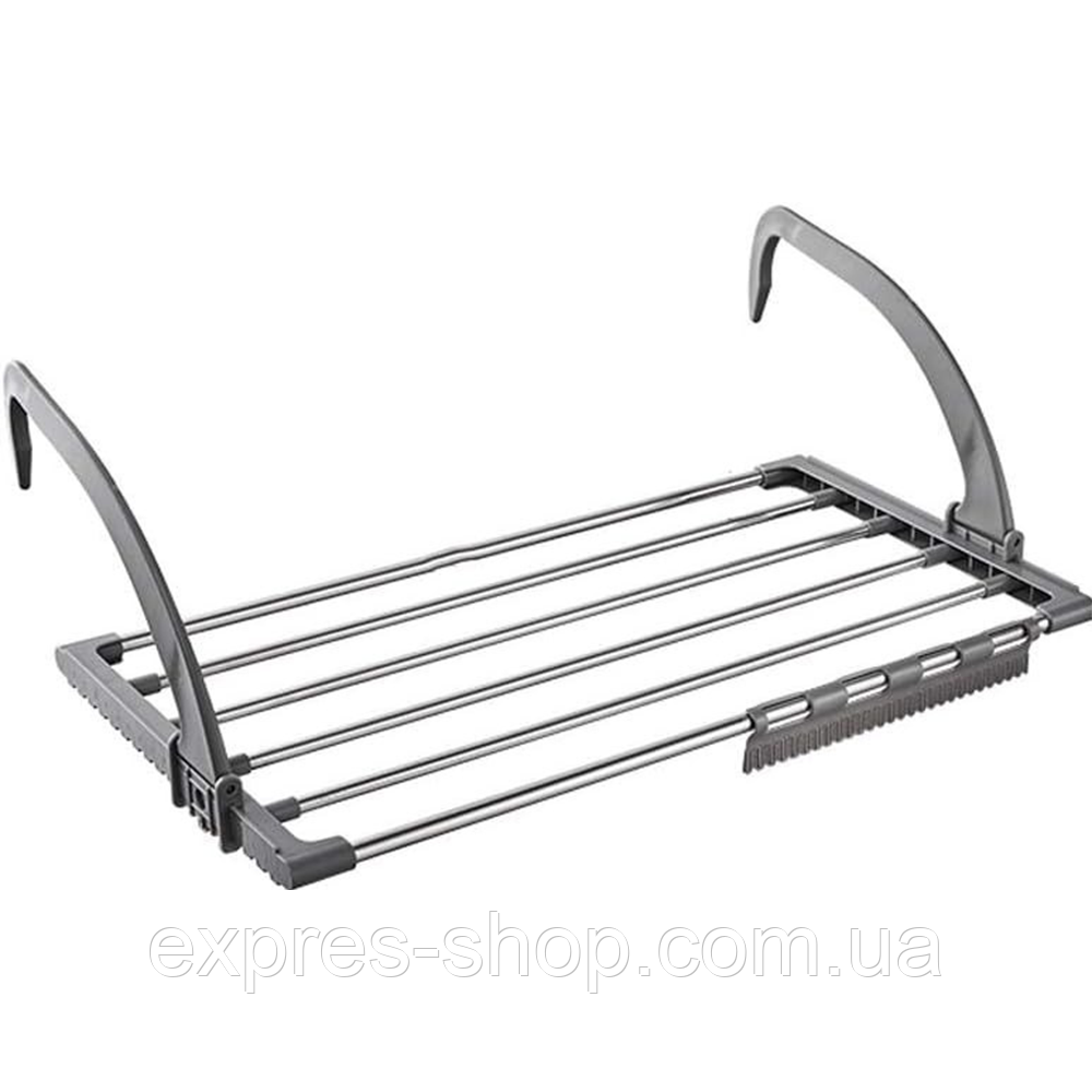 Сушарка для одягу на радіатор, 69х31,5х20,5 см, 3270B, Сіра / Сушарка для білизни / Сушка на батарею, фото 1