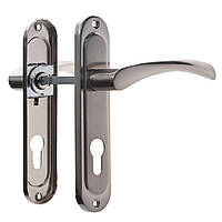 Ручка дверная на планке на входные и межкомнатные двери универсальная ASTEX АТ - Cornu A62 -ЕТBN Никель