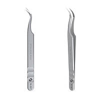 Staleks Pro Expert 45 Type 1 - професійний пінцет (Вигнутий) з насічками для вій з нержавіючої сталі