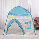 Дитячий ігровий намет у вигляді будиночка, 130х130х100 см, Синій / Дитячий будиночок намет / Намет для дітей, фото 7