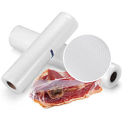 Комплект 2 шт Пакети в рулоні для вакууматора 5 м х 25 см / Вакуумний рулон для вакуумного пакувальника