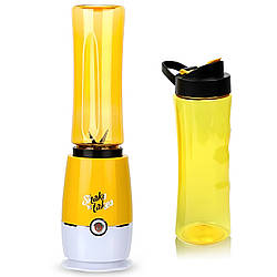 Портативний блендер для смузі 180Вт, 450 мл, Shake n take, Жовтий / Міні блендер / Блендер для коктейлів