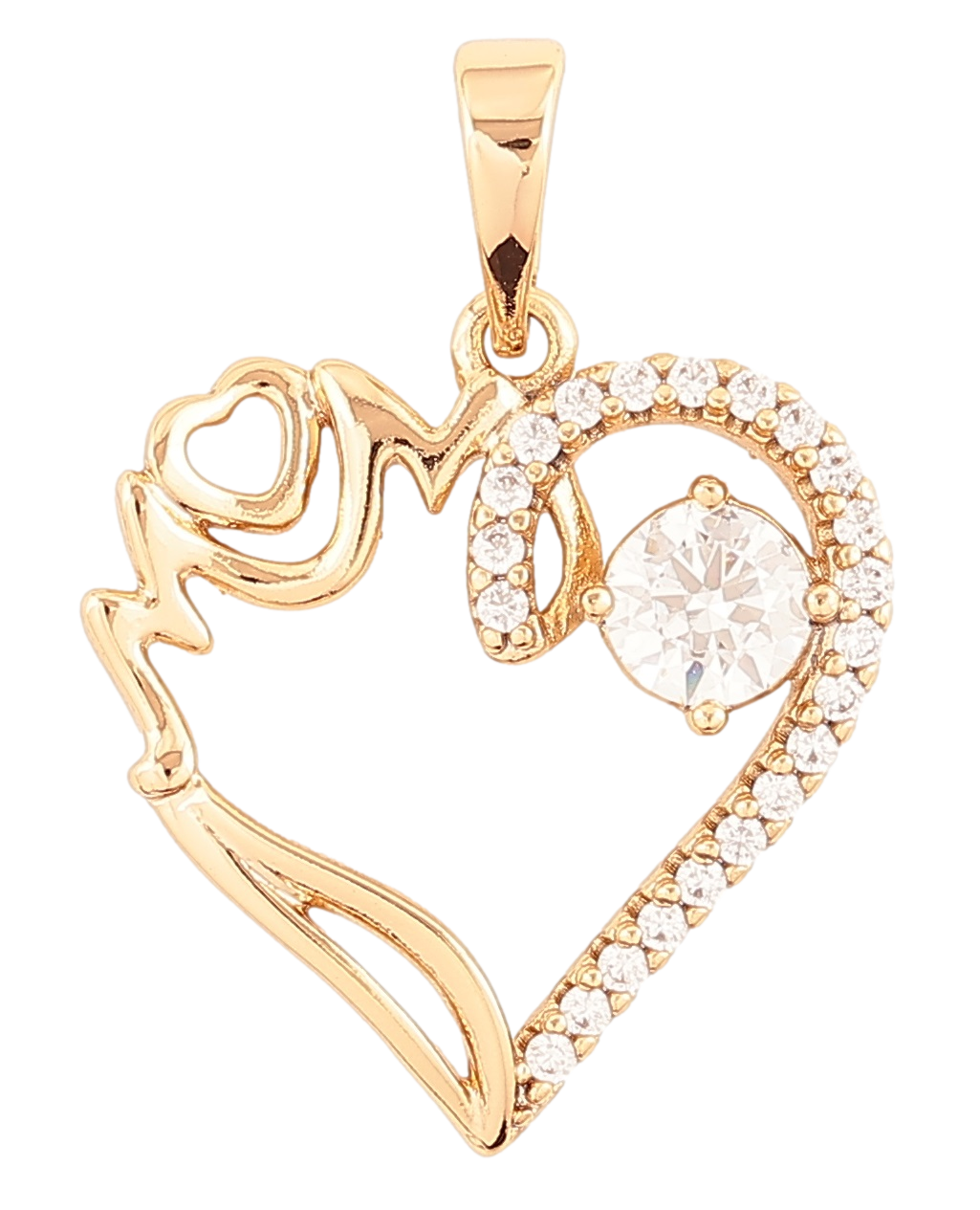 Кулон Xuping Позолота 18K «Сердечко з написом Мама» для ланцюжка до 6мм