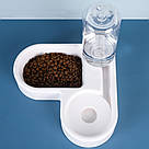 Миска для кота з автоматичною поїлкою 500 мл / Кутова поїлка у формі серця для кішок / Миска для собак, фото 6