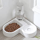 Миска для кота з автоматичною поїлкою 500 мл / Кутова поїлка у формі серця для кішок / Миска для собак, фото 8