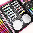 Дитячий набір для малювання у валізці (82 предмети), Рожевий / Художній набір для творчості, фото 6