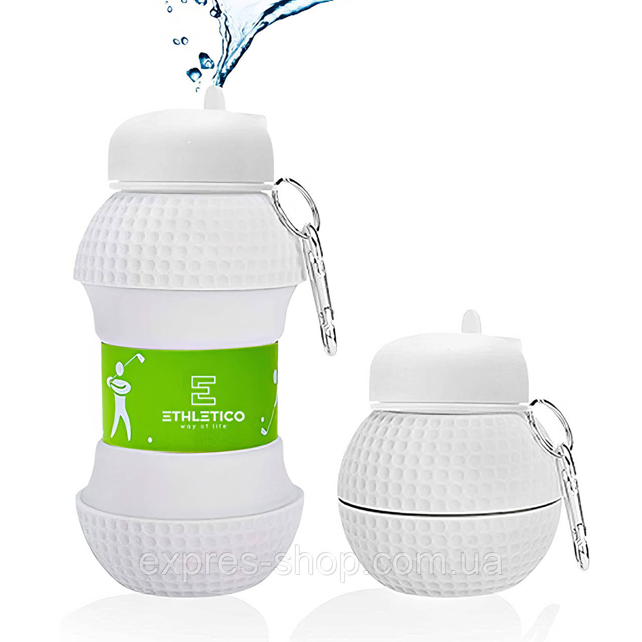 Складна силіконова пляшка, 550 мл, до 60°С, Foldable Bottle / Пляшка для води / Спортивна пляшка, фото 1