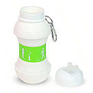 Складна силіконова пляшка, 550 мл, до 60°С, Foldable Bottle / Пляшка для води / Спортивна пляшка, фото 3