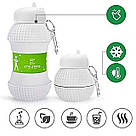 Складна силіконова пляшка, 550 мл, до 60°С, Foldable Bottle / Пляшка для води / Спортивна пляшка, фото 7