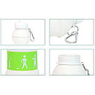 Складна силіконова пляшка, 550 мл, до 60°С, Foldable Bottle / Пляшка для води / Спортивна пляшка, фото 8