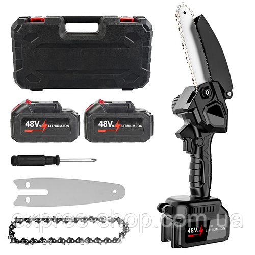Аккумуляторная цепная пила в кейсе + 2 аккумулятора 48В / Мини пила ...