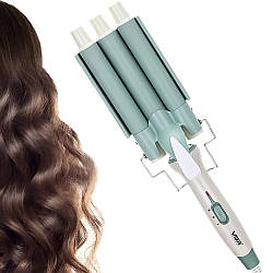 Потрійна плойка для волосся, діаметр 22 мм, VGR V-595 / Плойка три хвилі / Плойка для завивки волосся