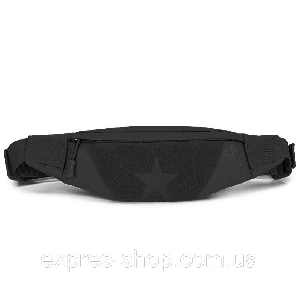 Спортивна сумка на пояс 38х12х2см, Чорна / Бананка / Сумка для бігу / Маленька сумка для спорту, фото 1