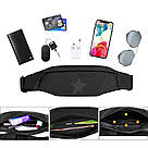 Спортивна сумка на пояс 38х12х2см, Чорна / Бананка / Сумка для бігу / Маленька сумка для спорту, фото 3