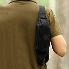 Спортивна сумка на пояс 38х12х2см, Чорна / Бананка / Сумка для бігу / Маленька сумка для спорту, фото 5