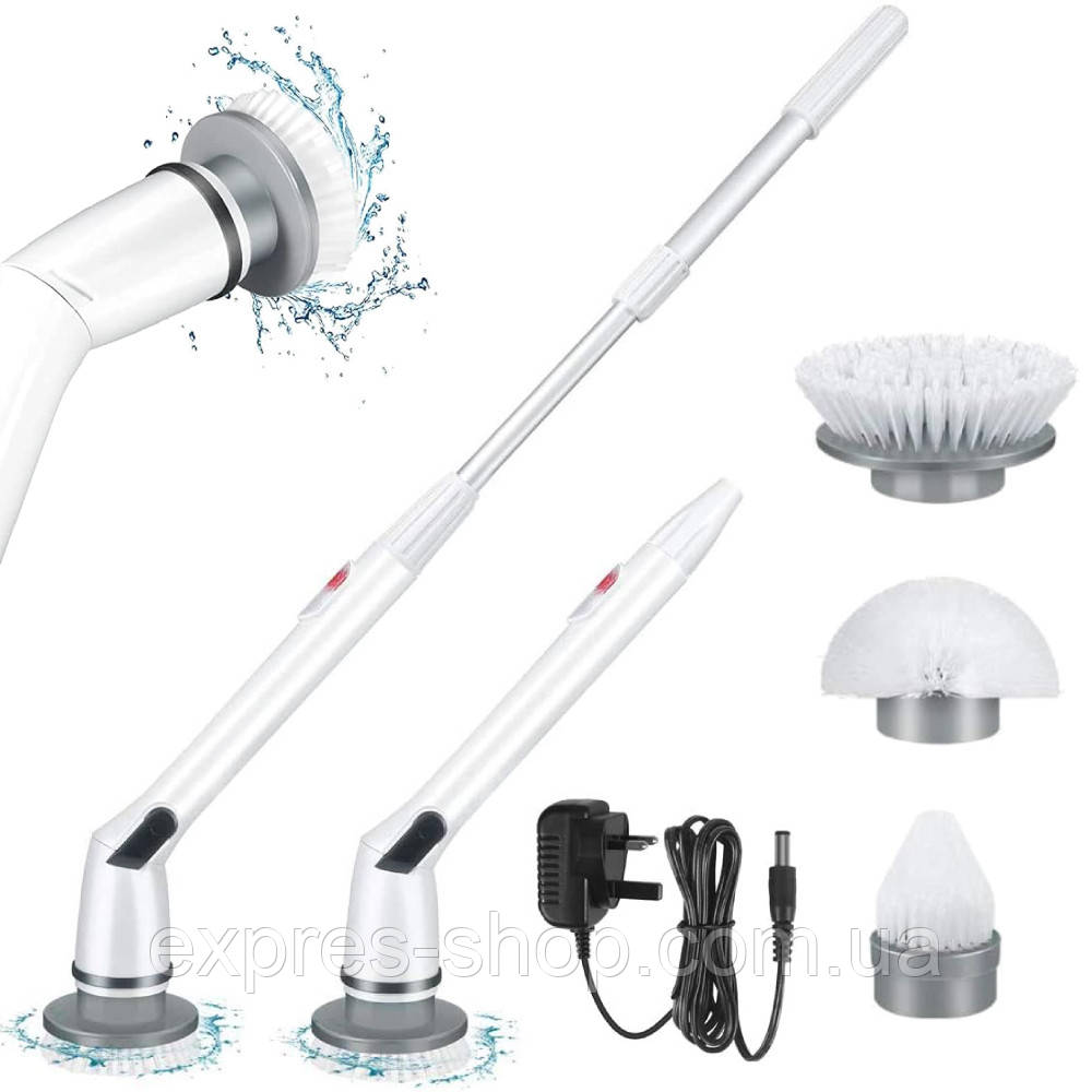 Акумуляторна щітка для прибирання + 3 насадки, Robust Scrub / Бездротова електрощітка для чистки, фото 1