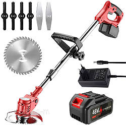 Садова газонокосарка електрична + акумулятор 48V / Тример для газону / Акумуляторний тример