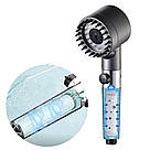 Масажна лійка для душу з фільтром, 3 режими, Графіт / Насадка для душу високого тиску / Душова лійка, фото 5