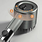 Масажна лійка для душу з фільтром, 3 режими, Графіт / Насадка для душу високого тиску / Душова лійка, фото 6