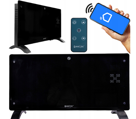 Обігрівач електричний конвектор із пультом Maltec Wi-Fi 2000 Вт, фото 1