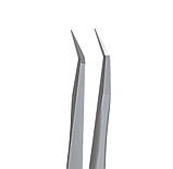 Staleks Pro Expert 45 Type 8 mini - професійний пінцет (Вигнутий) з насічками для вій, фото 3