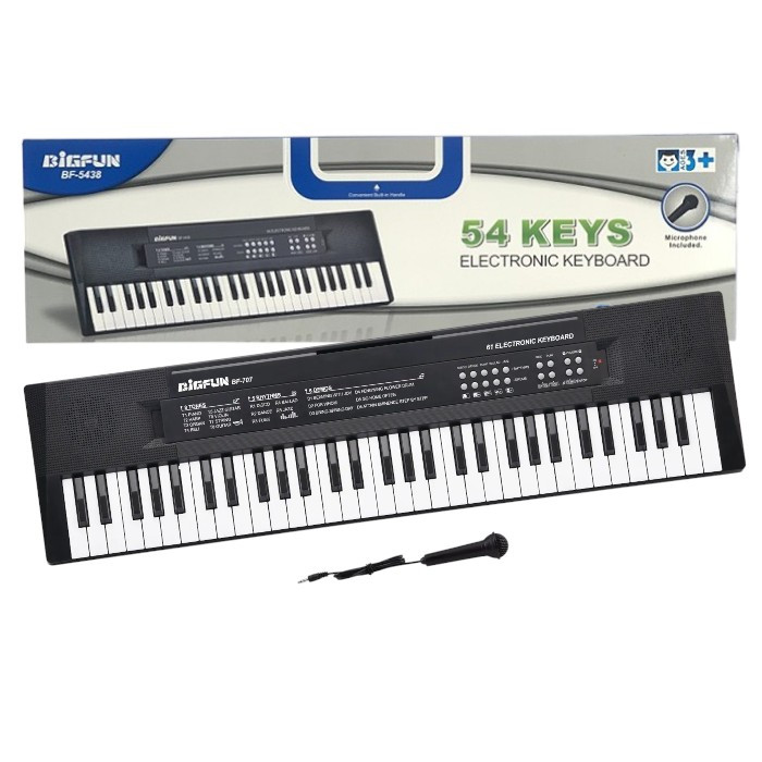 Синтезатор дитячий (54 клавіші, 53-15см, мікрофон, запис, 8 тонів, 5 ритмів, регулятор гучності) BF-5438, фото 1