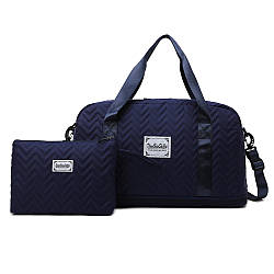 Дорожня сумка жіноча + клатч 48х28х24см, Unsiex XL-942, Синій / Сумка для подорожей / Сумка ручна поклажа