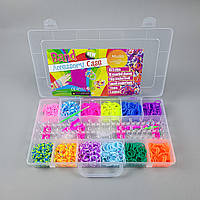 Набір резинок для плетіння браслетів  16-21  12 кольорів, пристрій для плетіння, крючки