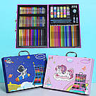 Набір для малювання в кейсі 128 предметів, Космонавт, Синій / Дитячий набір для творчості / Набір художника, фото 2