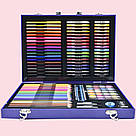 Набір для малювання в кейсі 128 предметів, Космонавт, Синій / Дитячий набір для творчості / Набір художника, фото 3