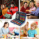 Набір для малювання в кейсі 128 предметів, Космонавт, Синій / Дитячий набір для творчості / Набір художника, фото 4