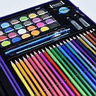 Набір для малювання в кейсі 128 предметів, Космонавт, Синій / Дитячий набір для творчості / Набір художника, фото 7