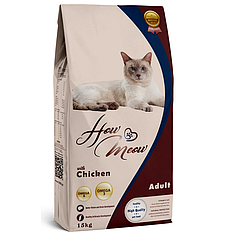 Повнораціонний корм для дорослих котів How Meow Adult Cat з куркою 2кг