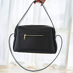Жіноча сумка з двома ременями "Фрея", 32х11х18см, Чорна / Класична сумка на плече / Сумочка жіноча