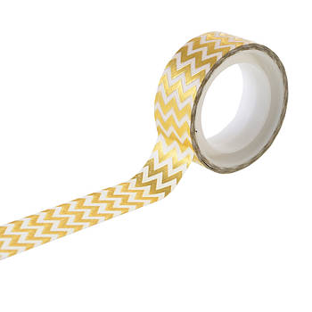 Декоративний скотч Santi фольгований Зигзаг Золото 1,5 см*3м 742373